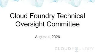 Thumbnail: Technical Oversight Committee, August 4 2026