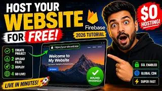 Thumbnail: Host Your Website for FREE on Firebase in 2026 — Full Beginner Tutorial