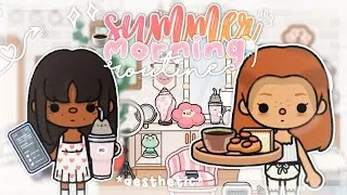 Thumbnail: Aesthetic Summer Morning Routine🌤️🍒🌻|| Julia and Sienna👩🏽‍🦱👩🏼‍🦰 || Toca Life World Roleplay *ASMR*