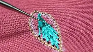 Thumbnail: AARI WORK FISHBONE/LEAF FILLING DOUBLE  V STITCH TUTORIAL | HAND EMBROIDERY STITCHES