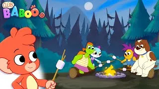 Thumbnail: DINO CAMPFIRE | Club Baboo | 1HOUR Funny Educational Dinosaur Videos for Kids | T-Rex, Triceratops