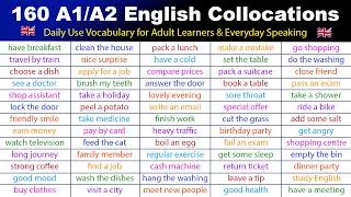 Thumbnail: 160 A1/A2 English Collocations: Daily Use Vocabulary for Adult Learners & Everyday Speaking