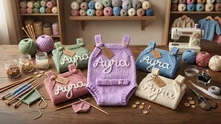 Thumbnail: ​How to Embroidery Names on Knitting & Crochet (Step-by-Step for Beginners) | Write name on knitting