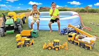 Thumbnail: Kids Harvest Watermelons on the Farm 🍉 | Summer Pool Fun & JCB Construction Toy Play | CN Brothers