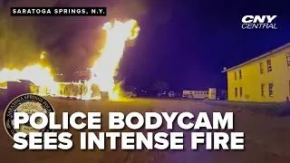 Thumbnail: Police body cam captures officers freeing horses "frozen in fear" as flames close in