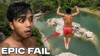 Thumbnail: Attempting my HIGHEST Backflip Off-a-Cliff in Norzagaray!