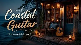 Thumbnail: Peaceful Ocean Waves & Sunset Coastal Guitar - Soft Acoustic Folk Music For Relaxing