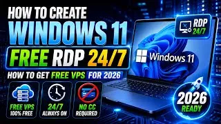 Thumbnail: ✅How To Create Windows 11 FREE RDP 24/7 | How to Get Free VPS for 2026 | No CC Required