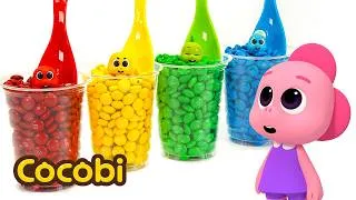 Thumbnail: Rainbow M&M Chocolate Pool Party!🌈 + More Color Videos For Kids | Cocobi
