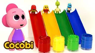 Thumbnail: Making a Rainbow Paint Slide!🌈 + More Color Videos For Kids | Cocobi