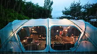 Thumbnail: 🌧️우중캠핑ㅣ밤새도록 퍼붓는 폭우 속 초대형 럭셔리 여름 텐트로 강아지랑 폭우중캠핑 빗소리 ASMR