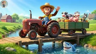 Thumbnail: Monkey Farmer Fixes Tractor🚜& Saves Eggs🥚 | Farm Work | Funny Farm