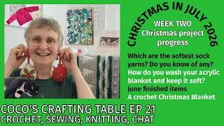 Thumbnail: Christmas crochet blanket, project progress, yarn questions, June FOs