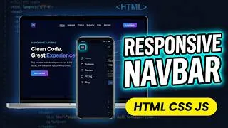 Thumbnail: Build a Responsive Navigation Bar with Hamburger Menu | HTML CSS JavaScript Project
