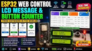 Thumbnail: ESP32 Web Control Project | OTP Login, LCD Message, Button Counter & Live Dashboard