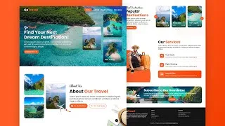 Thumbnail: Build a Responsive Travel Website using HTML CSS JavaScript | Full Tutorial