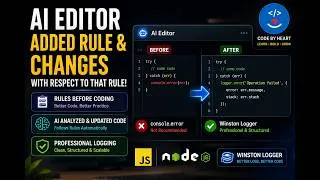 Thumbnail: AI Editor + Coding Standards = Better Code  Winston Logger Practical Explanation