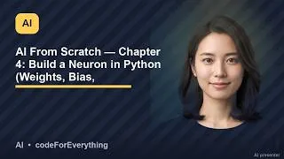 Thumbnail: AI From Scratch — Chapter 4: Build a Neuron in Python (Weights, Bias, Activation)