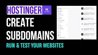 Thumbnail: Set Up Subdomains & Run Your Website On Hostinger #hostinger #subdomain