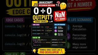 Thumbnail: JS Quiz (Question 17) What is 0 / 0? 🤯 | NaN vs Infinity, JS Interview Question.