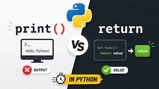 Thumbnail: Python print() vs return — The Difference Every Beginner Must Know