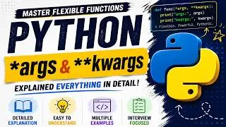 Thumbnail: *args and **kwargs in Python Explained Finally!  Beginner Friendly Tutorial