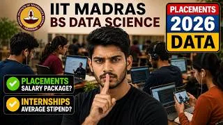 Thumbnail: Placements of IIT Madras Online BS Data Science Program 2026 | Shocking Data 😱 Internships