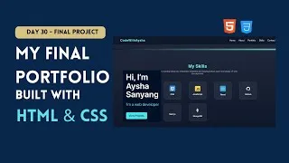 Thumbnail: My Complete Developer Portfolio Using Only HTML & CSS | Day 30 Final Project #codingforbeginners 