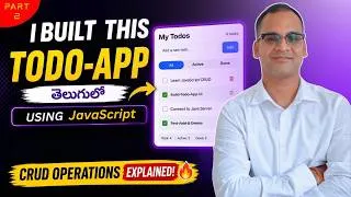 Thumbnail: 🚀 JavaScript CRUD Operations Explained | Build a Real Todo App | Telugu #coding