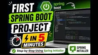 Thumbnail: Create Your First Spring Boot Project in 5 Minutes | Step-by-Step Using Spring Initializr