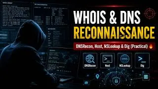 Thumbnail: WHOIS & DNS Reconnaissance 🔥 DNSRecon, Host, NSLookup & Dig (Practical) | Ethical Hacking Course