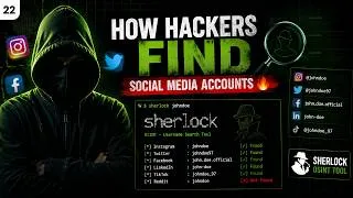 Thumbnail: How Hackers Find Social Media Accounts 🔥 Sherlock OSINT Tool Tutorial