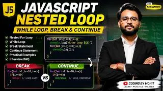 Thumbnail: JavaScript Nested Loop, While Loop, Break & Continue | Complete Tutorial in Hindi 2026 |