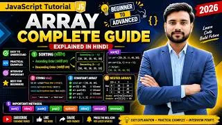 Thumbnail: JavaScript Array Complete Guide in Hindi 🔥 | Sorting, sort(), trim(), Constant Array & Nested Arrays
