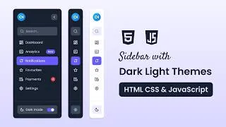 Thumbnail: Create A Sidebar Menu with Dark/Light Themes in HTML CSS & JavaScript | Step-by-Step Tutorial