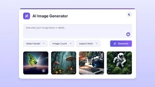 Thumbnail: ✨ Build AI Image Generator in HTML CSS & JavaScript | Text-to-Image Generator in JavaScript