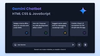 Thumbnail: Build Gemini AI Chatbot in HTML CSS & JavaScript | Chatbot Like ChatGPT and Gemini