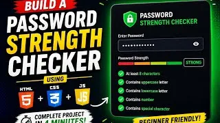 Thumbnail: Password Strength Checker Using HTML, CSS & JavaScript | Beginner-Friendly Web Development Project
