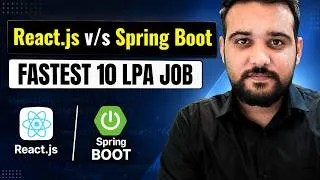 Thumbnail: React.js vs Spring Boot — 10 LPA Job Kaise Paayein?