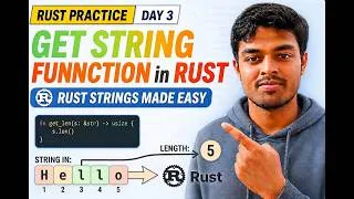 Thumbnail: Rust Practice Day 3: Get String Length Function | Rust Strings Made Easy
