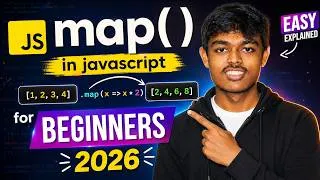 Thumbnail: Learn the map() method in JavaScript from scratch in this beginner-friendly tutorial 🚀