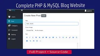 Thumbnail: Complete PHP Blog Website with Admin Panel & MySQL | Full Project + Source Code