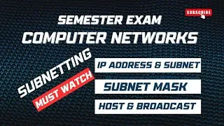 Thumbnail: Subnetting | IPAddress, Network, Host, Subnet Mask Broadcast & Network ID Explained #computerscience