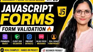Thumbnail: JavaScript Form Handling & Validation | FormData, preventDefault & Signup Form | Day 28