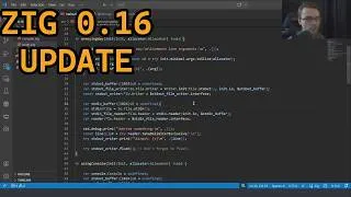 Thumbnail: Zig 0.16 How to - Console input and output, reading and writing files and starting a process.