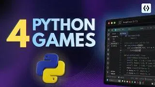 Thumbnail: Learn Python Game Development by Building 4 Games | Beginner to Intermediate (2026)