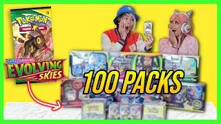 Thumbnail: I Opened 100 Evolving Skies Packs… This Was UNREAL 😱