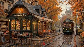 Thumbnail: Elegant Autumn Jazz Music to Relax 🍂 Train Station Coffee Shop Outdoor ~ Fall Nostalgic Memories