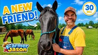 Thumbnail: Our Horses Got A New Friend🐴 -Best Video About Horses For Kids, with Farmer Jason