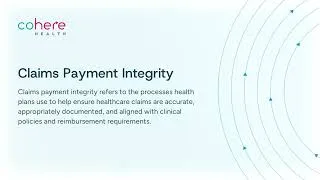 Thumbnail: Claims Payment Integrity